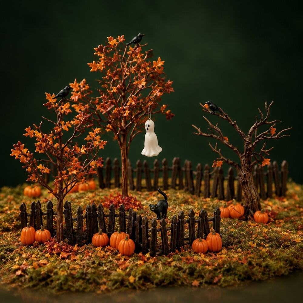 Department 56 Village "AUTUMN/HALLOWEEN LANDSCAPE SET" (6 parts) #56.52992